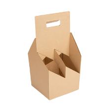 PORTE-BOUTEILLES CARTON POUR 4PETITES BOUTEILLES BRUN 150X150X320MM (10X20) photo du produit