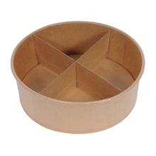 BOL A SALADE CARTON/PE BRUN/BRUN D.220 H.75MM AVEC SEPARATIONS - 2100ML (6X50) photo du produit