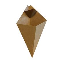 CORNET FRITES CARTON KRAFT BRUN/BRUN AVEC COIN SAUCE 160X270MM (1X800) photo du produit