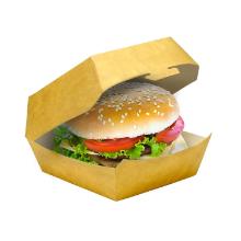 HAMBURGERBOX CARTON BRUN/BLANC 120X120X80MM (1X400) photo du produit