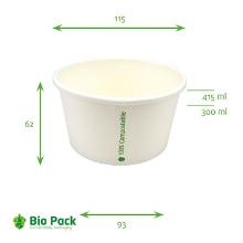 BOWL CARTON/PLA BLANC SOUP TO GO D.115 H.62MM - 12OZ 300/400ML (20X25) photo du produit