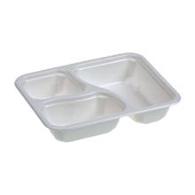 ASSIETTE MENU BP CANNE A SUCRE BLANC 227X178X45MM -3 COMP.-510/225/180ML (2X125) photo du produit