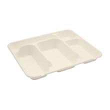 ASSIETTE 5 COMPARTIMENTS CANNE A SUCRE BLANCHE 300X240X40MM (4X50) photo du produit