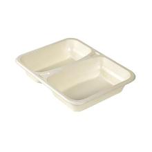 ASSIETTE MENU BIO-CELLULOSE BEIGE 227X178X45MM - 2 COMP. - 640/465ML (1X174) photo du produit