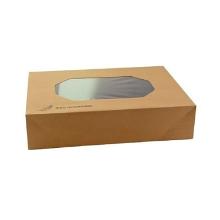 BOITE CATERING CARTON BRUN (NEUTRE) + FENETRE PLA 360X250X80MM (5X10) photo du produit
