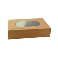 BOITE CATERING CARTON BRUN (NEUTRE) + FENETRE PLA 560X320X80MM (5X10) photo du produit