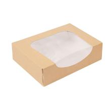 BOITE A PATISSERIE/CAKE/SUSHI CARTON BRUN/BLANC FENETRE OPP -175X120X45MM (8X50) photo du produit