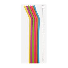 PAILLE PLIABLE SILICONE REUSE D.6 L.250MM ASSORTI AVEC BROSSE (1X6) photo du produit