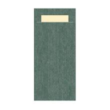POCHETTE ECOLINE VERT 8.5X20CM + SERVIETTE CHAMPAGNE 2PLIS 23X39CM (1X500) photo du produit