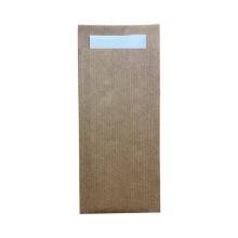 POCHETTE KRAFT BRUN 9.3X21.5CM + SERVIETTE BLANC 2PLIS 24X40CM (5X120) photo du produit