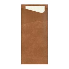 SACCHETTO CHESTNUT 8.5X19CM + SERVIETTE PAP. CHAMPAGNE - 2PLIS (5X100) photo du produit
