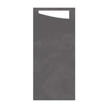 SACCHETTO GRANITE GREY 8.5X19CM + SERVET PAP. WIT - 2LGS (5X100) artikelfoto