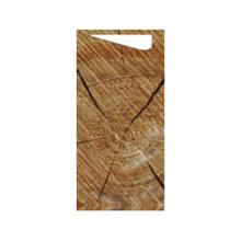 SACCHETTO WOOD 8.5X19CM + SERVIETTE PAP. BLANC - 2PLIS (5X100) photo du produit