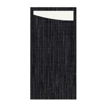 SACCHETTO NOIR 11.5X23CM + SERVIETTE DUNISOFT BLANC (4X60) photo du produit