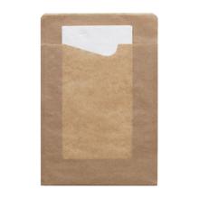 SACHET SNACK SACCHETTO KRAFT 143X210MM + SERVIETTE PAP. BLANC (1X300) photo du produit