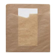 SACHET SNACK SACCHETTO KRAFT 194X210MM + SERVIETTE PAP. BLANC (1X300) photo du produit
