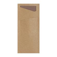 SACCHETTO ECOBRUN 8.5X19CM + SERVIETTE PAP. CHESTNUT - 2PLIS (4X100) photo du produit