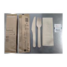 SET 5/1 BOIS WAX - SERV 2PLIS-COUTEAU-FOURCHETTE-SEL-POIVRE (5X100) photo du produit