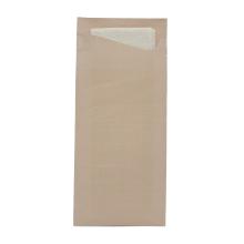 SACCHETTO NATURE 8.5X19CM + SERVIETTE PAP. CHAMPAGNE - 2PLIS (5X100) photo du produit