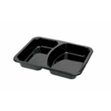 ASSIETTE MENU PP INJECTE NOIR 227X177X33MM - 2 COMP. - 350/450ML (1X400) photo du produit