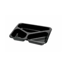 ASSIETTE MENU PP INJECTÉ NOIR 227X177X33MM - 3 COMP. - 180/250/400ML (1X400) photo du produit