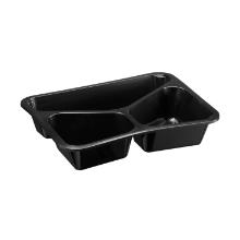 ASSIETTE MENU PP INJECTE NOIR 228X178X45MM - 3 COMP. - 300/200/500ML (1X232) photo du produit