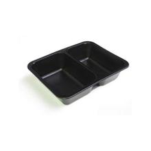 ASSIETTE MENU PP THERMOF. NOIR 227X178X50MM - 2 COMP. - 645/540ML (1X216) photo du produit