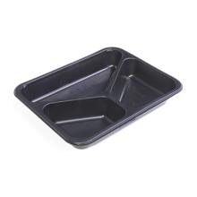 ASSIETTE MENU PP THERMOF. NOIR 227X178X32MM - 3 COMP. - 350/225/170ML (1X216) photo du produit