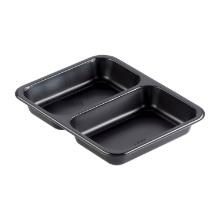 ASSIETTE MENU PP THERMOF. NOIR 227X178X32MM - 2 COMP. - 440/370ML (1X216) photo du produit