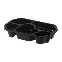 RAVIER TAKE AWAY PP NOIR 250X159X46MM - 5 COMP. - 85/115/180/270/290ML (1X240) photo du produit