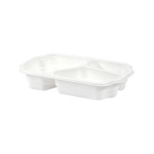 RAVIER TAKE AWAY PP BLANC 250X159X48MM - 3 COMP. - 550/350/200ML (1X246) photo du produit