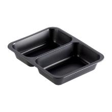 ASSIETTE MENU PP THERMOF. NOIR 227X178X40MM - 2 COMP. - 550/480ML (1X216) photo du produit