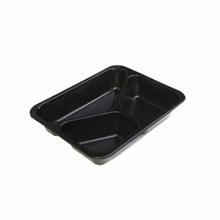 ASSIETTE MENU PP THERMOF. NOIR 227X178X40MM - 3 COMP. - 445/280/205ML (1X216) photo du produit