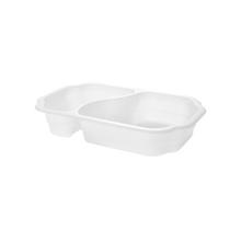 RAVIER BIOPLASTIC BLANC TAKE AWAY 250X159X45MM - 2 COMP. - 700/400ML (1X246) photo du produit