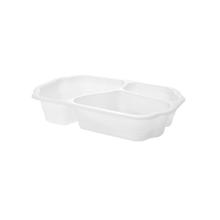 RAVIER BIOPLASTIC BLANC TAKE AWAY 250X159X48MM - 3 COMP. - 550/350/200ML (1X246) photo du produit