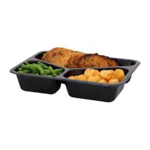 ASSIETTE MENU RCPET NOIR 225X175X43MM - 3 COMP. - 525/275/205ML (1X300) photo du produit