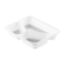 ASSIETTE MENU RCPET BLANC 225X175X43MM - 3 COMP. - 525/275/205ML (1X300) photo du produit