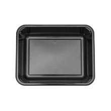 ASSIETTE MENU BORDEX CPET NOIR 227X177X50MM - 1 COMP. - 1360ML (1X330) photo du produit