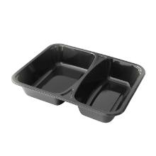 ASSIETTE MENU BORDEX CPET NOIR 226X177X44MM - 2 COMP. (1X220) photo du produit