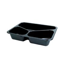 ASSIETTE MENU CPET NOIR CARBONFRE 225X175X43MM - 3 COMP. - 426/275/205ML (1X300) photo du produit