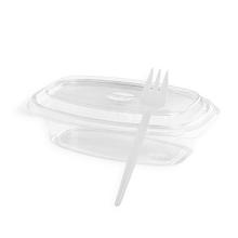 SALADIER AVEC FOURCH. ET COUV. A CHARNIERE APET TRSP 178X115X48MM-350ML (1X400) photo du produit