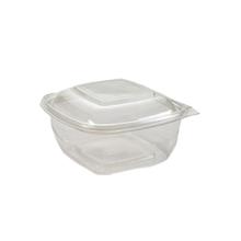 RAVIER SQUARE PACK RPET TRSP. + COUV. A CHARNIERE 130X127X52MM-375ML (6X100) photo du produit