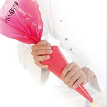 POCHE A DOUILLE LDPE UTIL. CHAUDE ROUGE-TRSP. 28X58CM 120mu SUR ROULEAU (1X74) photo du produit