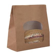 SAC SANDWICH FOND BLOC BRUN AVEC FENÊTRE 155X72X220MM (250) photo du produit