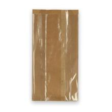 SAC KRAFT BRUN AVEC FENETRE PERFO 140+80X280MM (1X1000) photo du produit