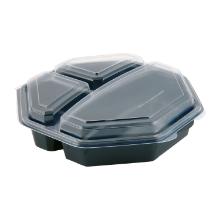 OCTAVIEW MICROWARMABLE PS NOIR 230X230X60MM - 3 COMP. - 220/220/650ML (1X160) photo du produit