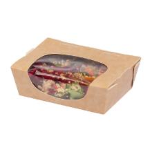 TUCK PUSH MEDIUM SALADBOX KRAFT/PE + FEN.PET 160/140X120/100X50MM 825ML (1X250) photo du produit