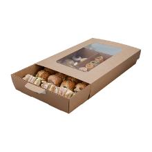 BOX CATERING SLEEVE CARTON BRUN AVEC FENÊTRE CELL. 502X331X82.5MM (1X25) photo du produit