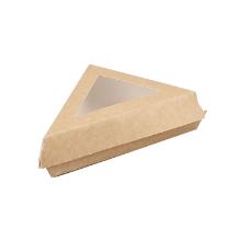 TRIANGLE A TARTE/PIZZA CARTON BRUN FENETRE PET 170X170X45MM (4X75) photo du produit