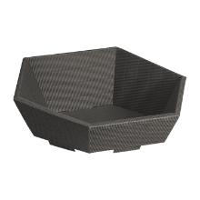 PANIER DE PRESENTATION HEXAGONAL MEDIUM CARTON ANTHRACITE 340X380X75/130MM(1X25) photo du produit